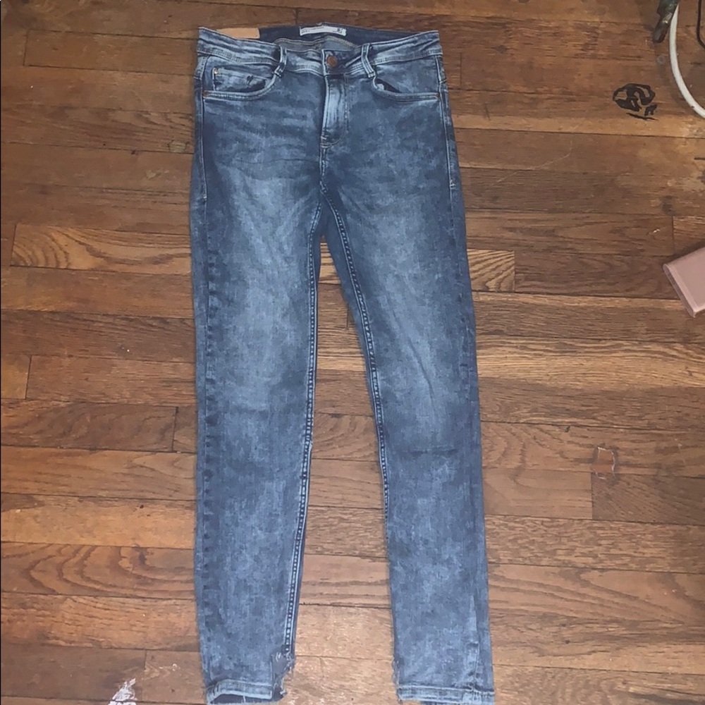 Vintage acid wash skinny ankle denim